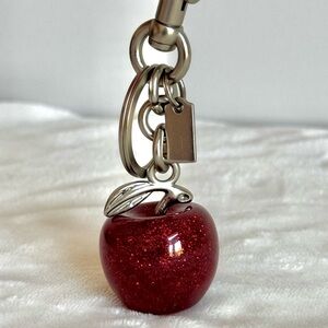 Red Glitter Apple Bag Charm